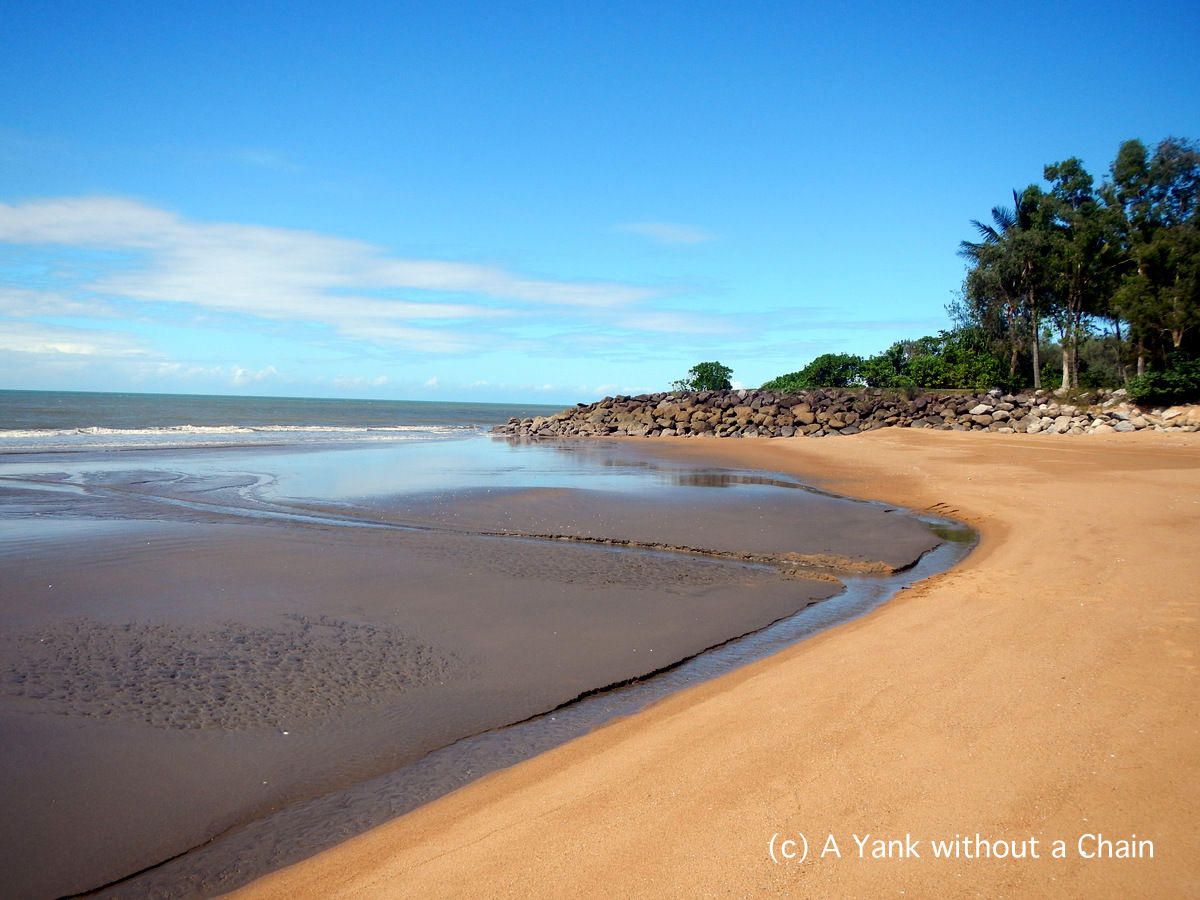 The shore of Bramston Beach in Queensland, Australia